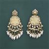 Indo Western Mother Of Pearl Earring With Mehndi Plating