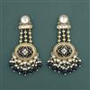 Indo Western Moti Earring With Mehndi Plating