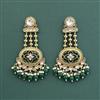 Indo Western Moti Earring With Mehndi Plating