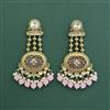 Indo Western Moti Earring With Mehndi Plating