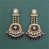 Indo Western Moti Earring With Mehndi Plating