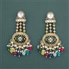 Indo Western Moti Earring With Mehndi Plating