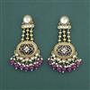 Indo Western Moti Earring With Mehndi Plating