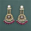 Indo Western Moti Earring With Mehndi Plating
