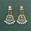 Indo Western Moti Earring With Mehndi Plating