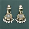 Indo Western Moti Earring With Mehndi Plating