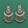 Indo Western Moti Earring With Mehndi Plating