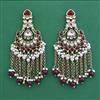 Indo Western Moti Earring With Mehndi Plating