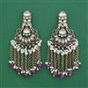Indo Western Moti Earring With Mehndi Plating