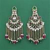 Indo Western Moti Earring With Mehndi Plating