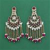 Indo Western Moti Earring With Mehndi Plating