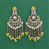 Indo Western Moti Earring With Mehndi Plating