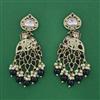 Indo Western Moti Earring With Mehndi Plating