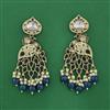 Indo Western Moti Earring With Mehndi Plating