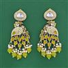 Indo Western Moti Earring With Mehndi Plating