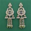 Indo Western Moti Earring With Mehndi Plating