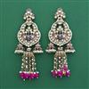 Indo Western Moti Earring With Mehndi Plating