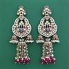 Indo Western Moti Earring With Mehndi Plating