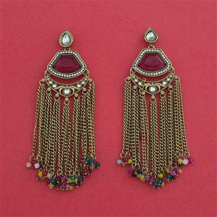 Indo Western Classic Earring With Mehndi Plating