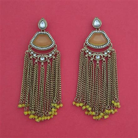 Indo Western Classic Earring With Mehndi Plating