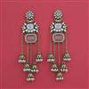 Indo Western Moti Earring With Mehndi Plating
