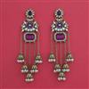 Indo Western Moti Earring With Mehndi Plating