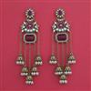 Indo Western Moti Earring With Mehndi Plating