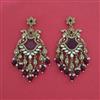 Indo Western Moti Earring With Mehndi Plating