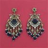 Indo Western Moti Earring With Mehndi Plating