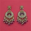 Indo Western Moti Earring With Mehndi Plating