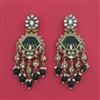 Indo Western Moti Earring With Mehndi Plating