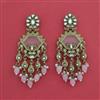 Indo Western Moti Earring With Mehndi Plating