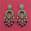 Indo Western Moti Earring With Mehndi Plating