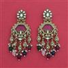 Indo Western Moti Earring With Mehndi Plating