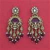Indo Western Moti Earring With Mehndi Plating