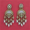 Indo Western Moti Earring With Mehndi Plating