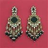 Indo Western Moti Earring With Mehndi Plating