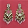 Indo Western Moti Earring With Mehndi Plating