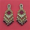 Indo Western Moti Earring With Mehndi Plating