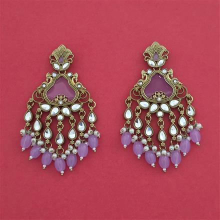Indo Western Moti Earring With Mehndi Plating