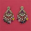 Indo Western Moti Earring With Mehndi Plating