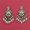 Indo Western Moti Earring With Mehndi Plating