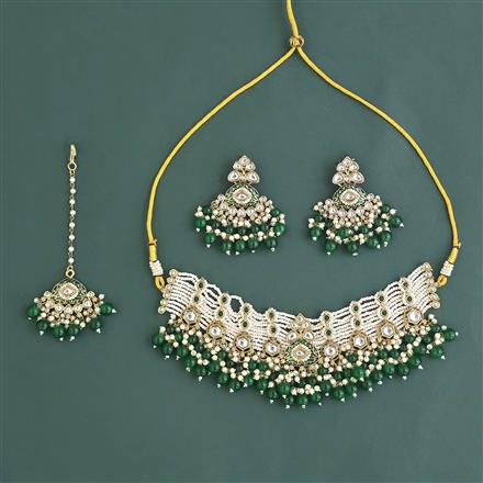 Indo Western Choker Necklace With Mehndi Plating