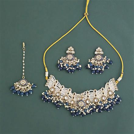 Indo Western Choker Necklace With Mehndi Plating