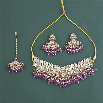 Indo Western Choker Necklace With Mehndi Plating