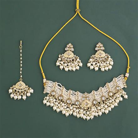 Indo Western Choker Necklace With Mehndi Plating