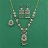 Indo Western Moti Necklace With Mehndi Plating