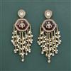 Indo Western Moti Earring With Mehndi Plating