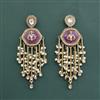 Indo Western Moti Earring With Mehndi Plating