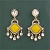 Indo Western Classic Earring With Mehndi Plating